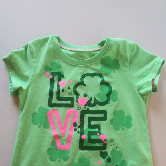 St. Patrick's Day girl's size 6 green and pink top - Picture 2 of 13